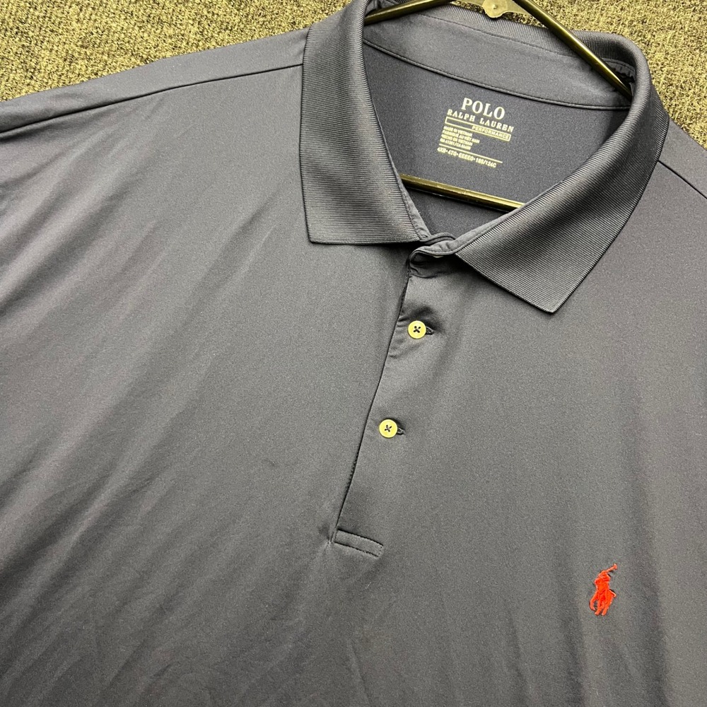 Polo Ralph Lauren Performance Shirt Mens 4XB Blue Short Sleeve Pony Logo 2577